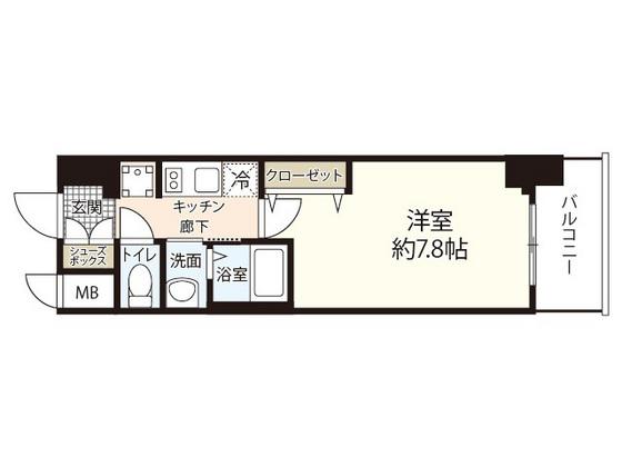 EC広島国泰寺(1K/3階)の間取り写真