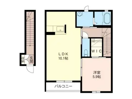 パストラル シャーメゾン(1LDK/2階)の間取り写真