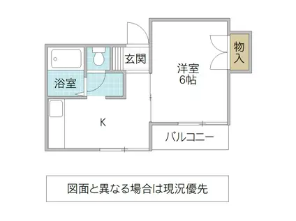 メドウ泉町(1K/3階)の間取り写真