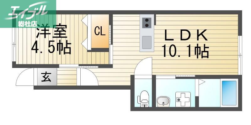MOTO CASA(1LDK/1階)の間取り写真
