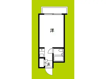 グランシャトー田辺(ワンルーム/6階)の間取り写真