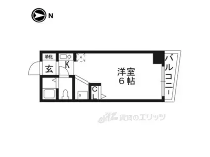 シボラ六条高倉(1K/4階)の間取り写真