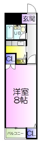 トミーフラット石津(1K/2階)の間取り写真