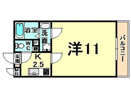 立花アネックス(1K/4階)の間取り写真