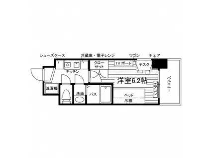 学生会館 UNI EMEAL 石橋阪大前(1K/3階)の間取り写真