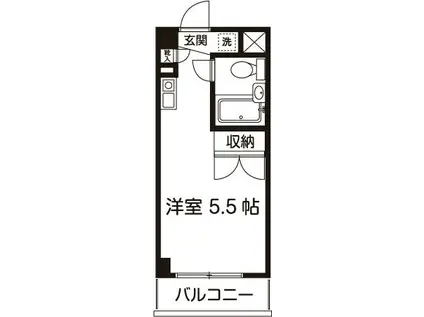 ONES RESIDENCE立川錦町(ワンルーム/1階)の間取り写真