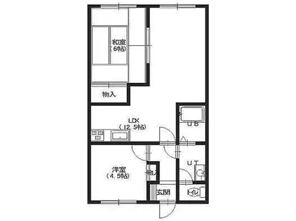 本通ガーデンハイツ(2LDK/2階)の間取り写真