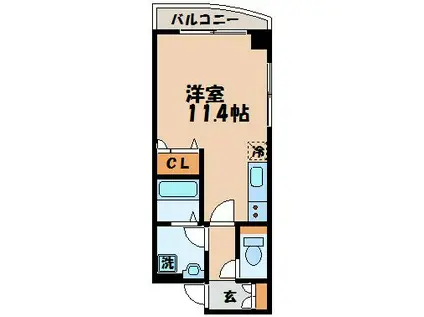 モンパルト万屋(ワンルーム/4階)の間取り写真
