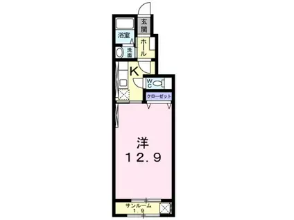 メルベーユKA(1K/1階)の間取り写真