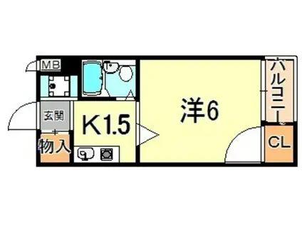 五色山ハイツ(1K/3階)の間取り写真