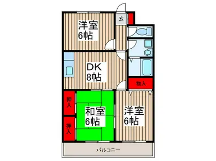 長澤マンション(3DK/1階)の間取り写真
