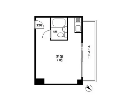 八丁堀東豊エステート(ワンルーム/4階)の間取り写真