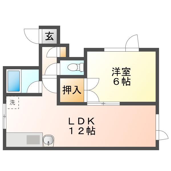 カーサMKB(1LDK/2階)の間取り写真