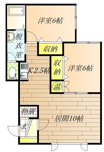 MAPLE A(2LDK/2階)の間取り写真