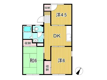 コーポ塙山(3DK/1階)の間取り写真
