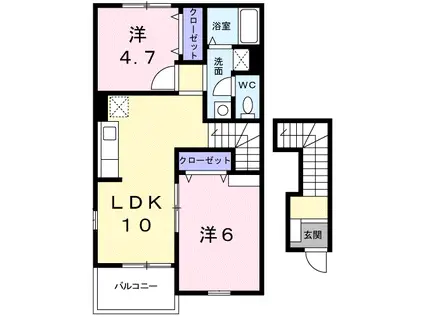 コートシャルマンVI(2LDK/2階)の間取り写真