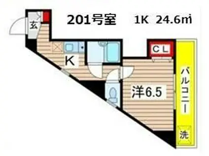 マドンナ西千葉(1K/2階)の間取り写真