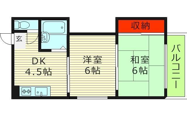 京阪本線 野江駅 徒歩4分 4階建 築36年(2DK/2階)の間取り写真