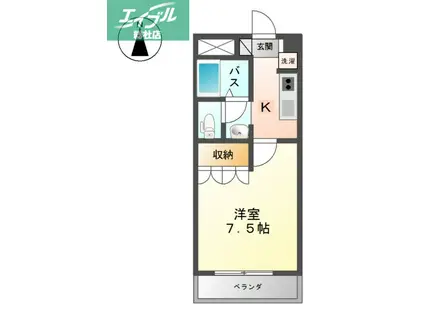 グリーンパレスIII(1K/1階)の間取り写真