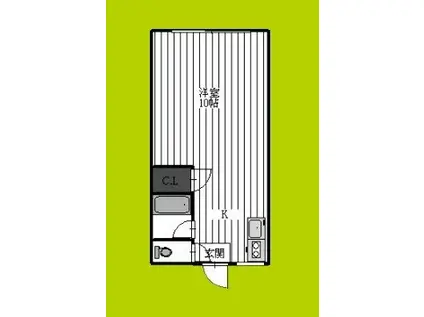 サニーハイツ(ワンルーム/3階)の間取り写真