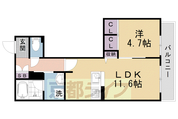 シャーメゾン アリスティオ(1LDK/3階)の間取り写真