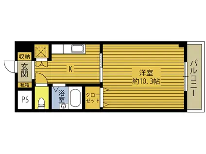 マイスターハイム(1K/1階)の間取り写真