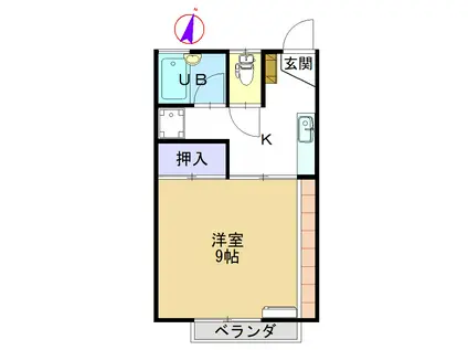 キャッスルハイツ川崎(1K/2階)の間取り写真