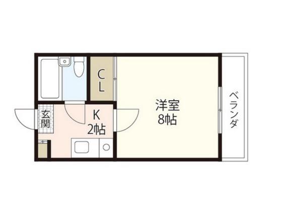 サンリバー新宅(1K/4階)の間取り写真