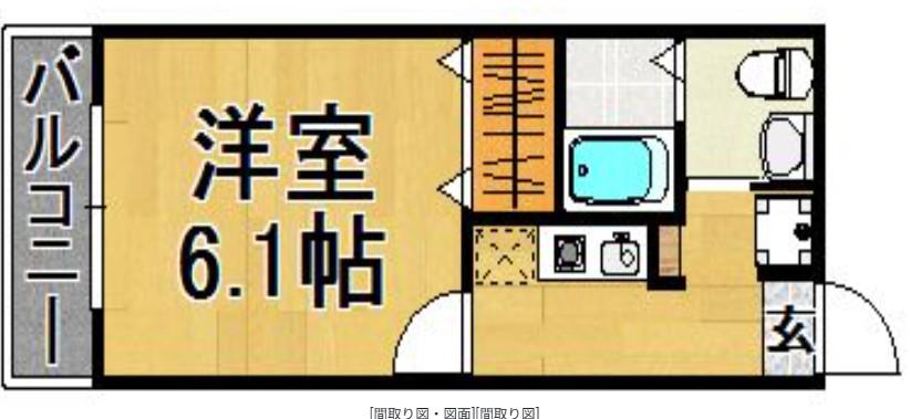 カーサスコーロ(1K/1階)の間取り写真