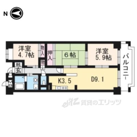 アネックス(3LDK/6階)の間取り写真