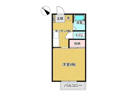 キャッスル345(1K/1階)の間取り写真