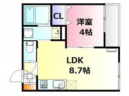 アーデル牛田新町A棟(1LDK/3階)の間取り写真