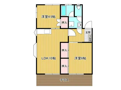 ドリームハウスI(2LDK/1階)の間取り写真