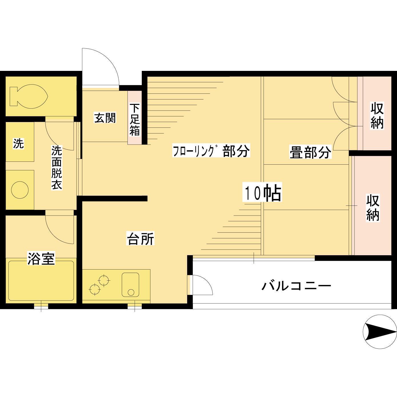 モンガル96(ワンルーム/1階)の間取り写真