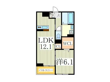 イーストIV(1LDK/1階)の間取り写真