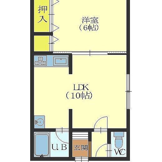 太陽ハイツ(1LDK/1階)の間取り写真