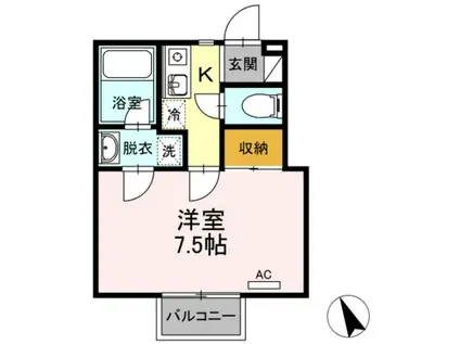 HOUSEしゅんざん(1K/2階)の間取り写真