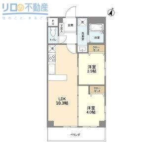グランジュテ寺畑(2LDK/5階)の間取り写真