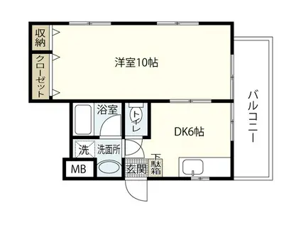 グランドメゾン西本(1DK/9階)の間取り写真