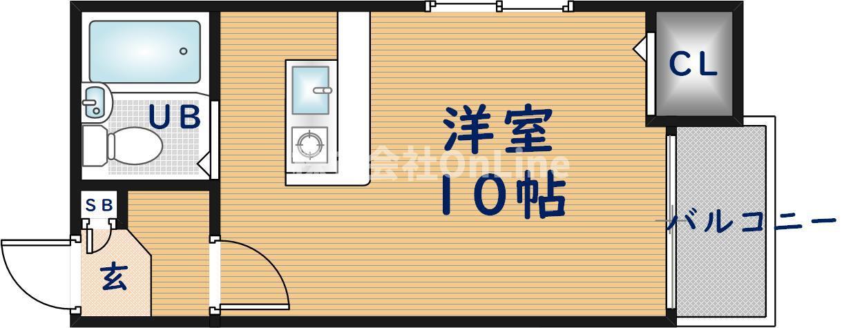 ウエストテール21(ワンルーム/5階)の間取り写真
