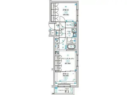セジョリ中野富士見町(2DK/1階)の間取り写真