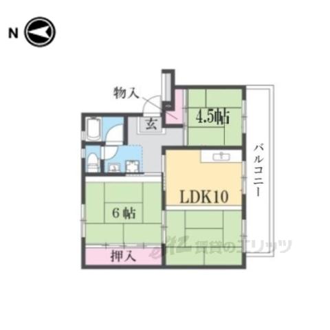 寝屋川団地C29号棟(2LDK/3階)の間取り写真