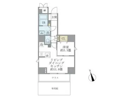 LA PERLA YOTSUYA ラペルラ四谷(1LDK/6階)の間取り写真