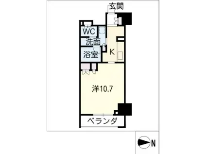 カスタリア栄(1K/10階)の間取り写真