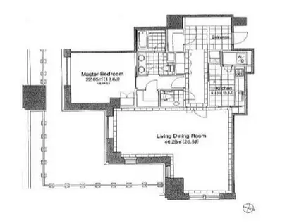 青山第一マンションズ(1LDK/9階)の間取り写真