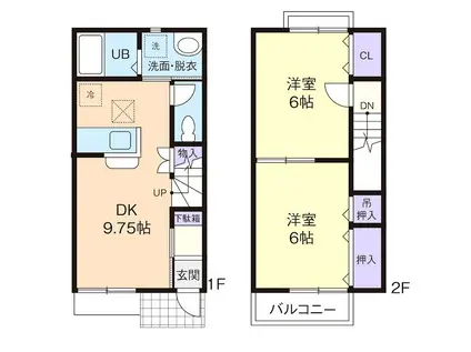 ラポール瑞穂 I(2DK/1階)の間取り写真