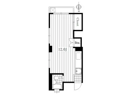 近岡ビル(ワンルーム/2階)の間取り写真