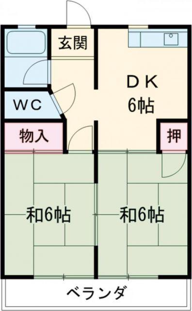 大澤マンション(2DK/2階)の間取り写真