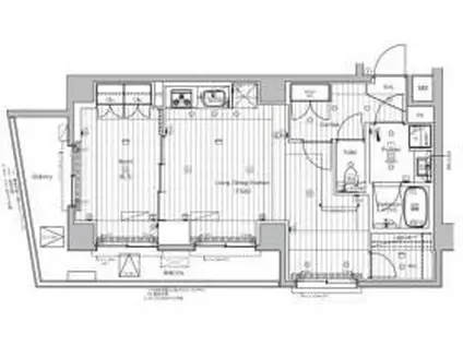 PREMIUM CUBE 王子神谷(1LDK/3階)の間取り写真