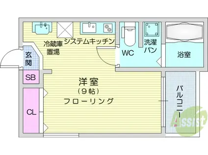 REGALEST ADVANCE太子堂1(1DK/3階)の間取り写真